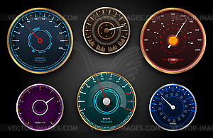 Collection Speedometers, Pointers, Counters, Panel - vector clip art