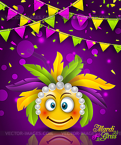 Mardi Gras Carnival Party Flyer, Bunting - vector clip art