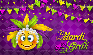 Mardi Gras Carnival Party Banner, Lettering Templat - vector clipart / vector image