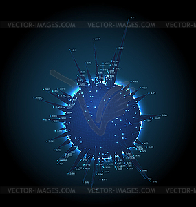 Wireframe Sphere, Big Data Abstract Background - vector clipart