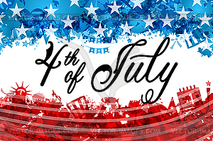 Fourth of July Independence Day USA, Lettering - vector clipart