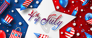 American Card for USA Independence Day - vector image