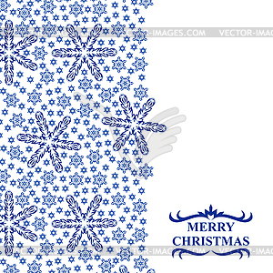 Christmas snowflakes card vertical design - vector clip art