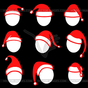 Christmas cap set - vector image