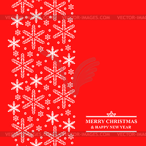 Christmas white snowflakes vertical design - vector image