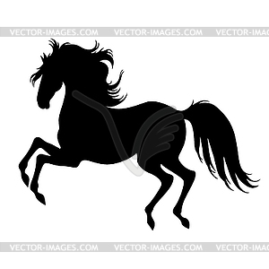 Galloping horse silhouette icon - vector clip art