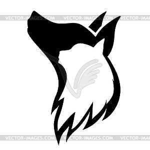 Silhouette of cat and dog profile - vector image
