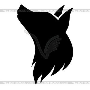 Dog head silhouette - stock vector clipart