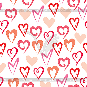 Decorative hearts pattern seamless for valentines - vector image