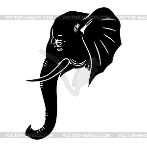 Icon of elephant head - vector image