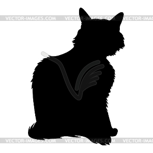 Силуэт кошки - изображение в векторном виде