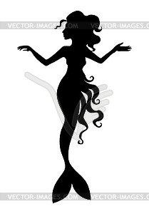 Silhouette of mermaid - vector clipart