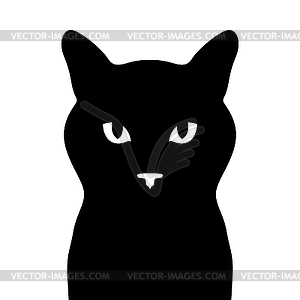 Black cat portrait - vector image