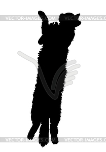Silhouette of cat that lies stretched out - vector clipart