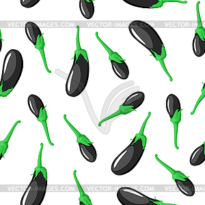 Eggplants cartoon pattern seamless - vector image