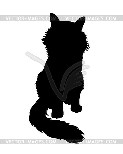 Silhouette of cat sitting - vector image