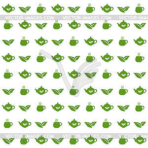 Green tea pattern seamless - vector image