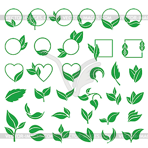 Icon of eco emblem set - vector image