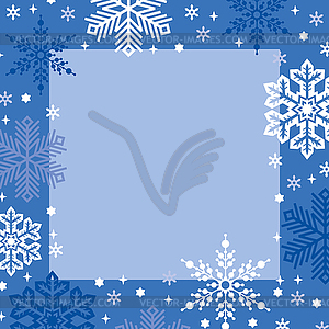 Рождественская поздравительная рамка со снежинками - векторизованное изображение