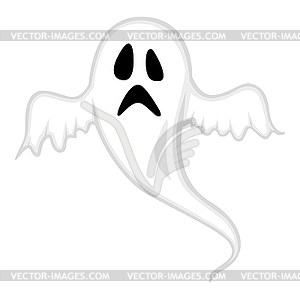 Хэллоуин мультяшный страшный призрак - векторное графическое изображение