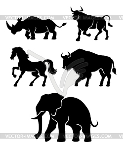 Set of power animals - vector image