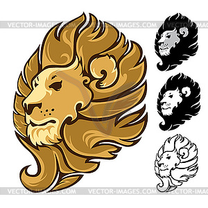 Lion Head Mascot Emblem - vector clip art