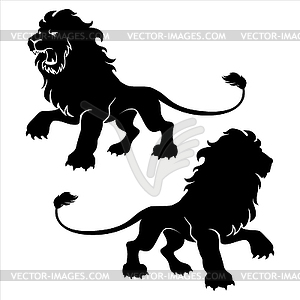 Два льва фигурка символы - клипарт в векторе / векторное изображение