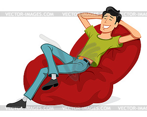 Happy Man Relax - vector clipart