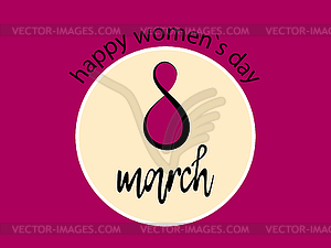 Greeting card of March 8, International Women`s Day - vector image