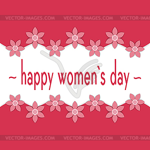 Поздравительная открытка 8 марта, Международный женский день - иллюстрация в векторе