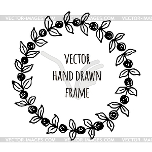 Wreath made . Leaves garlands. Romantic floral - vector image