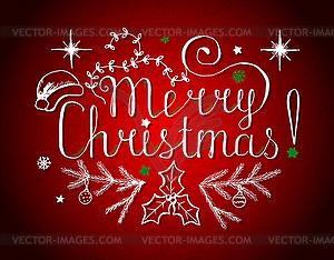 Merry Christmas Lettering Design - vector image