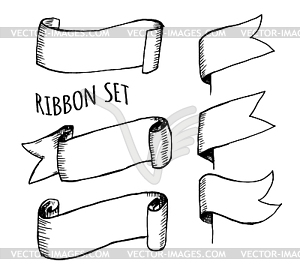 Vintage ribbon banners, set. Menu background - vector clipart