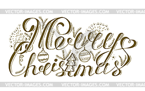 Merry Christmas Lettering Design - vector clipart