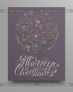 Christmas and new year icons set - vector clipart