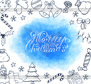 Merry Christmas Lettering Design - vector clipart