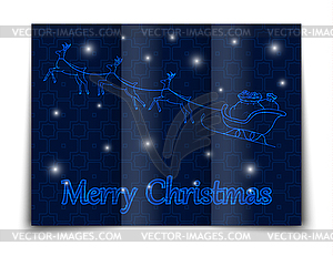 Christmas gift boxes decorated in sleigh, doodle - vector clipart