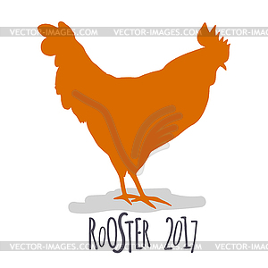 Петух. Cock в стиле. Символ 2017 года Новый год - векторное изображение