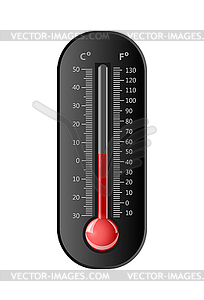 Термометр черный - векторная иллюстрация