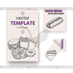 Fast food menu design template - vector clip art