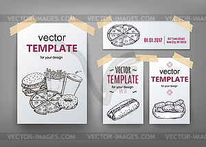 Фаст-фуд дизайн шаблона меню - графика в векторном формате