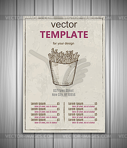 Фаст-фуд дизайн шаблона меню - векторизованное изображение