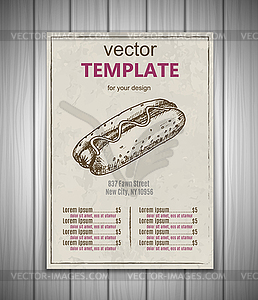 Fast food menu design template - vector clipart