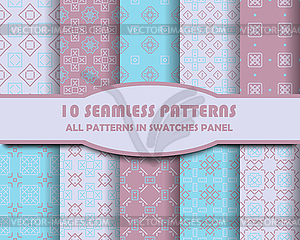 Set of geometric seamless patterns for design - vector image