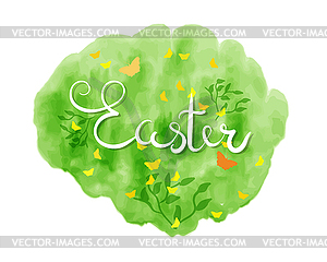 Happy Easter lettering typography. Seasons Greetings - vector image