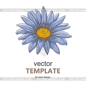 Pen and ink Gerbera Daisy flower - vector clipart