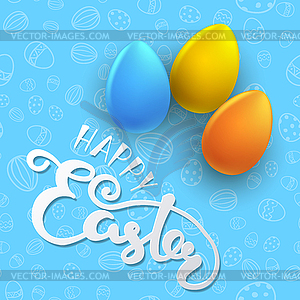 Easter seamless pattern with color eggs - vector clipart