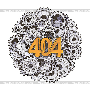 404 error page template for website - vector image