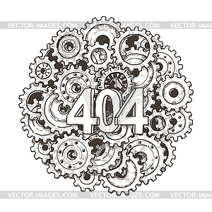 404 error page template for website - vector image