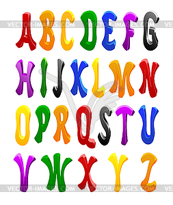 Cartoon font, full alphabet - royalty-free vector clipart